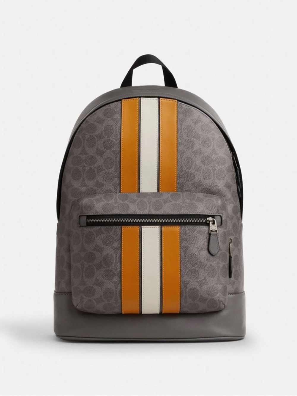 West Backpack In Signature Canvas With Varsity Stripe